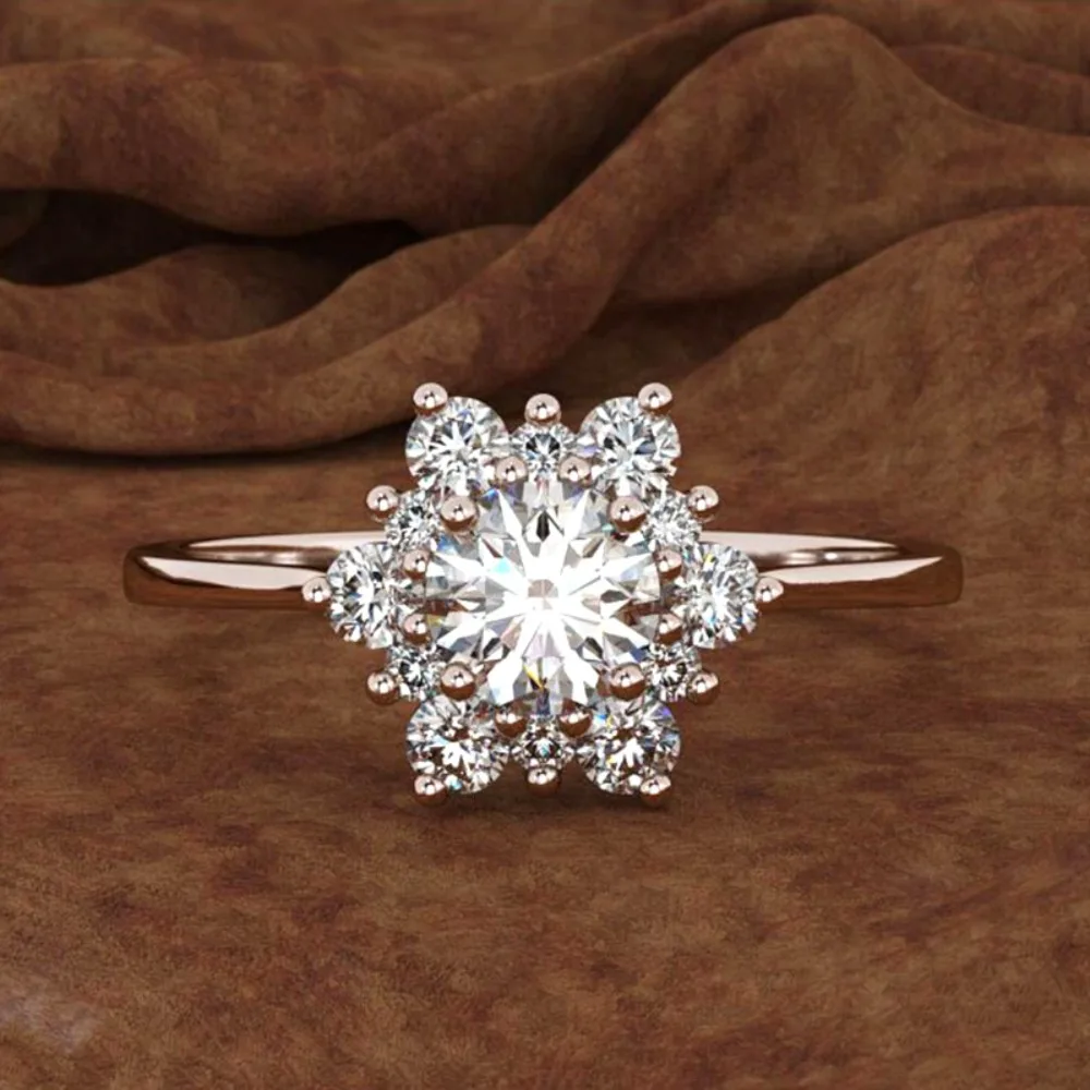 1pcs Charm Ring for Women DIY Design Snowflake Ring Engagement Wedding Ring Anniversary Gift Jewelry
