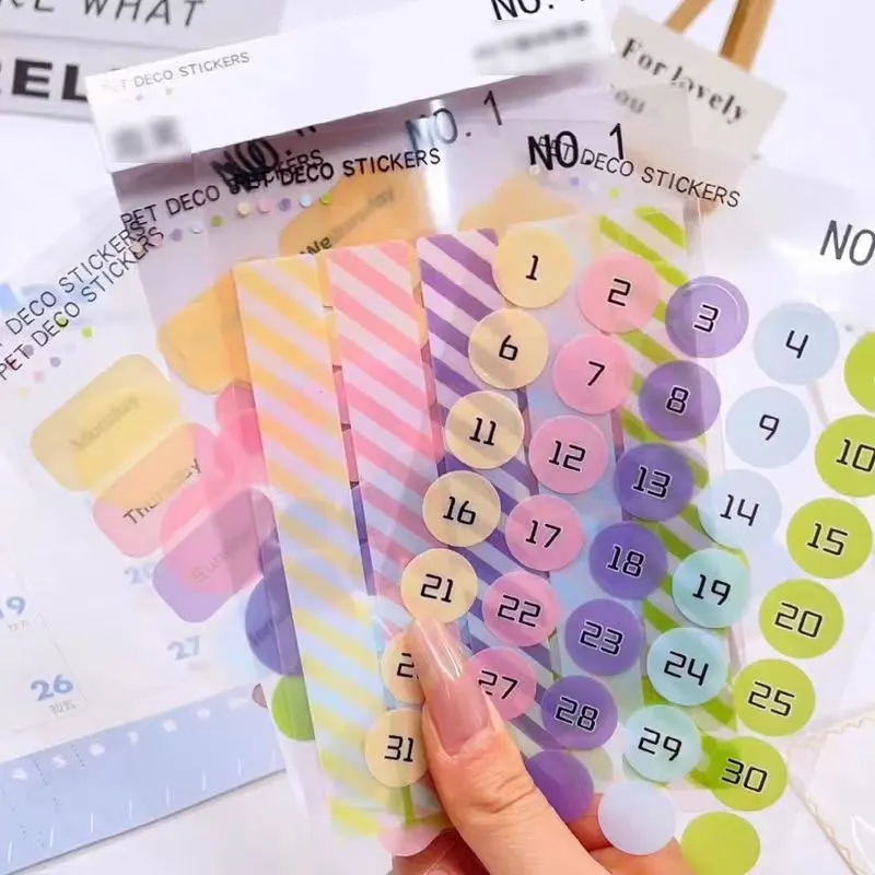 6sheets Cute Planner Calendar Stickers Journal Planner Index Stickers Notebook Bookmarks Daily Agenda Label Tags Stationery