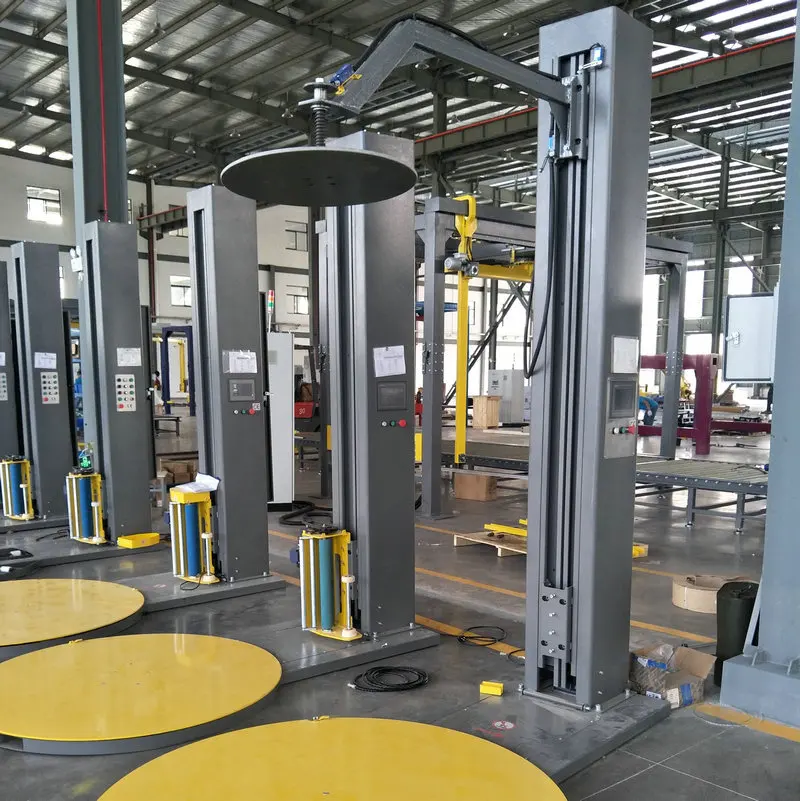 Automatic Top Press Pre-Stretch PE Film Pallet Wrapping Packaging Machine for Door Custom & Bulk Order
