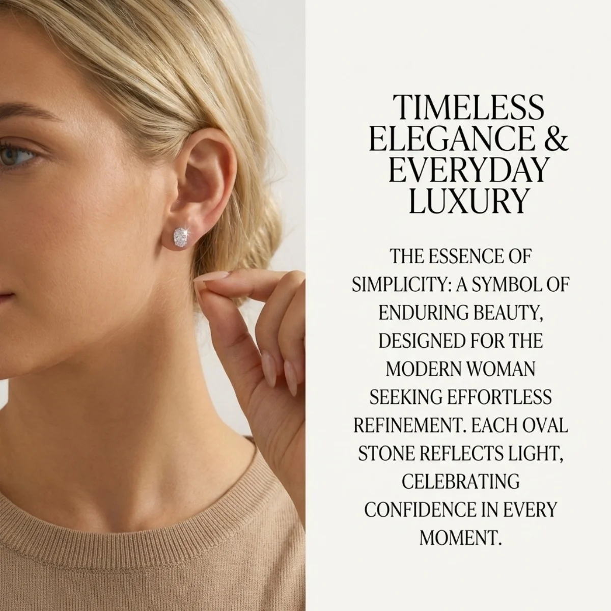 Minimalistische ovale Ohrstecker mit eingelegtem kubischem Zirkon für Damen und Herren, elegante geometrische Ohrringe, für den Alltag, Party, Hochzeit, Modeschmuck – Detail 10