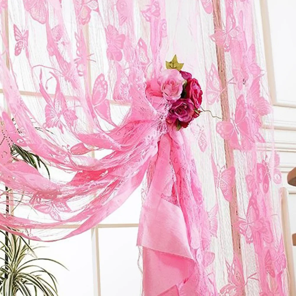 

200Cm Butterfly String Curtain Premium Polyester Line Tassel Thread Door Window Room Divider Panel Light Filtering Decorative