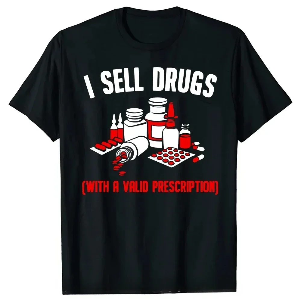 Funny Drug Design Pharmacist Pharmacy Technician T Shirts Streetwear Short Sleeve Birthday Gifts Summer Style T-shirt Men