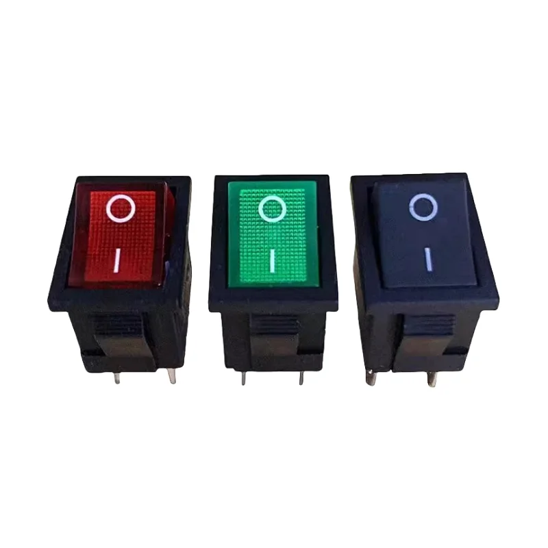 

1pcs KCD1 LED ON-OFF 4 Pin Boat Car Rocker Switch 21*15mm 6A/250V 10A/125V AC Black Red Green Light Siwtch