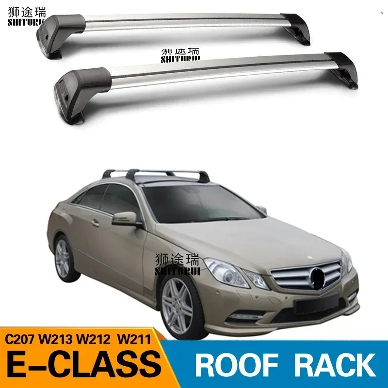 2 Pcs for Mercedes-Benz E-Class W213 C207 W212 W211 Sedan Roof Bar Car Special Aluminum Alloy Belt Lock Led Shooting CORSS RACK