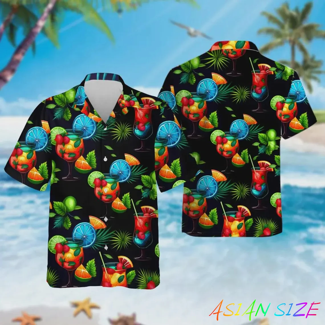 

Hawaiian Plant Casual Shirt Men Vacation Daily Tops Pattern 3D Cocktails Beverages Print Fashion Shirts Y2k Tops Unisex Blouses