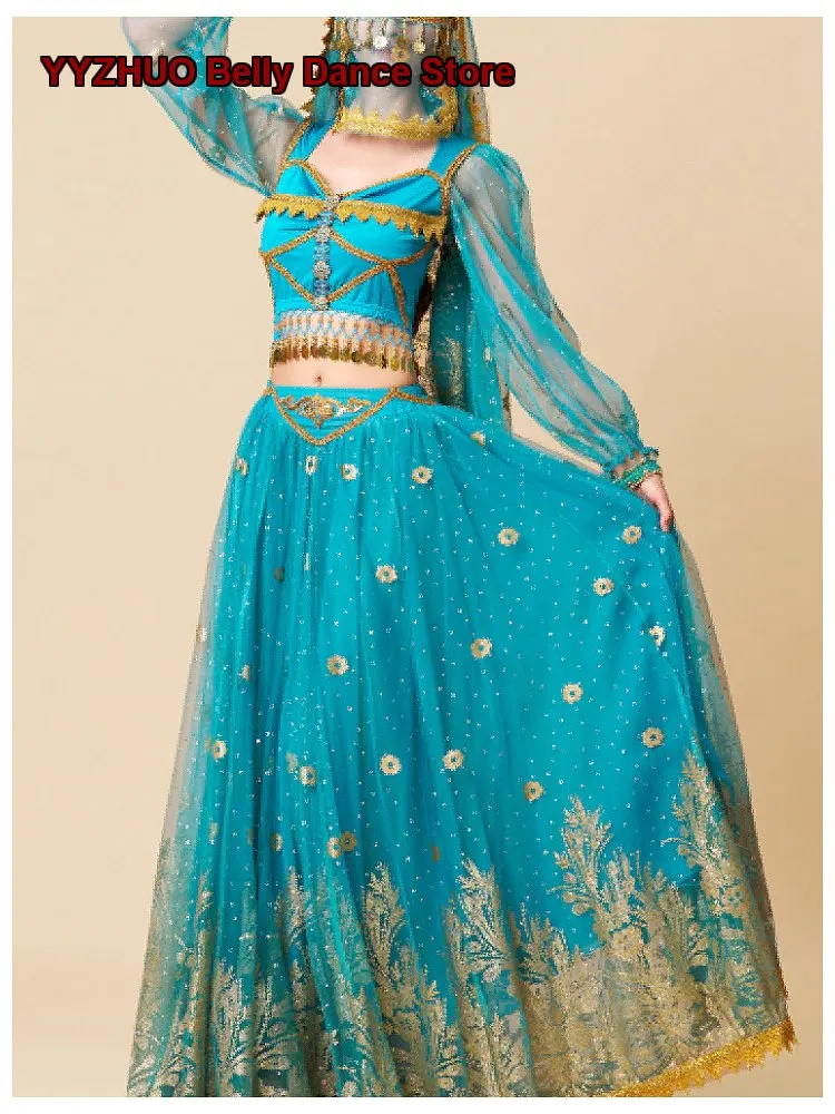 Women's Jasmine Princess Chiffon Skirt Western Region Belly Dance Annual Meeting Indian Maiden Travel Photography Performance