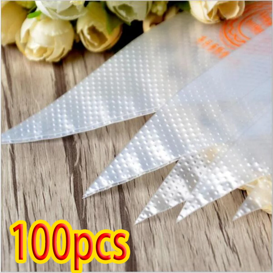 100PCS/Lot Icing Nozzle Fondant Cake Decorating Pastry Tips Tools Food Grade Plastic Disposable Piping bag Pastry Bag