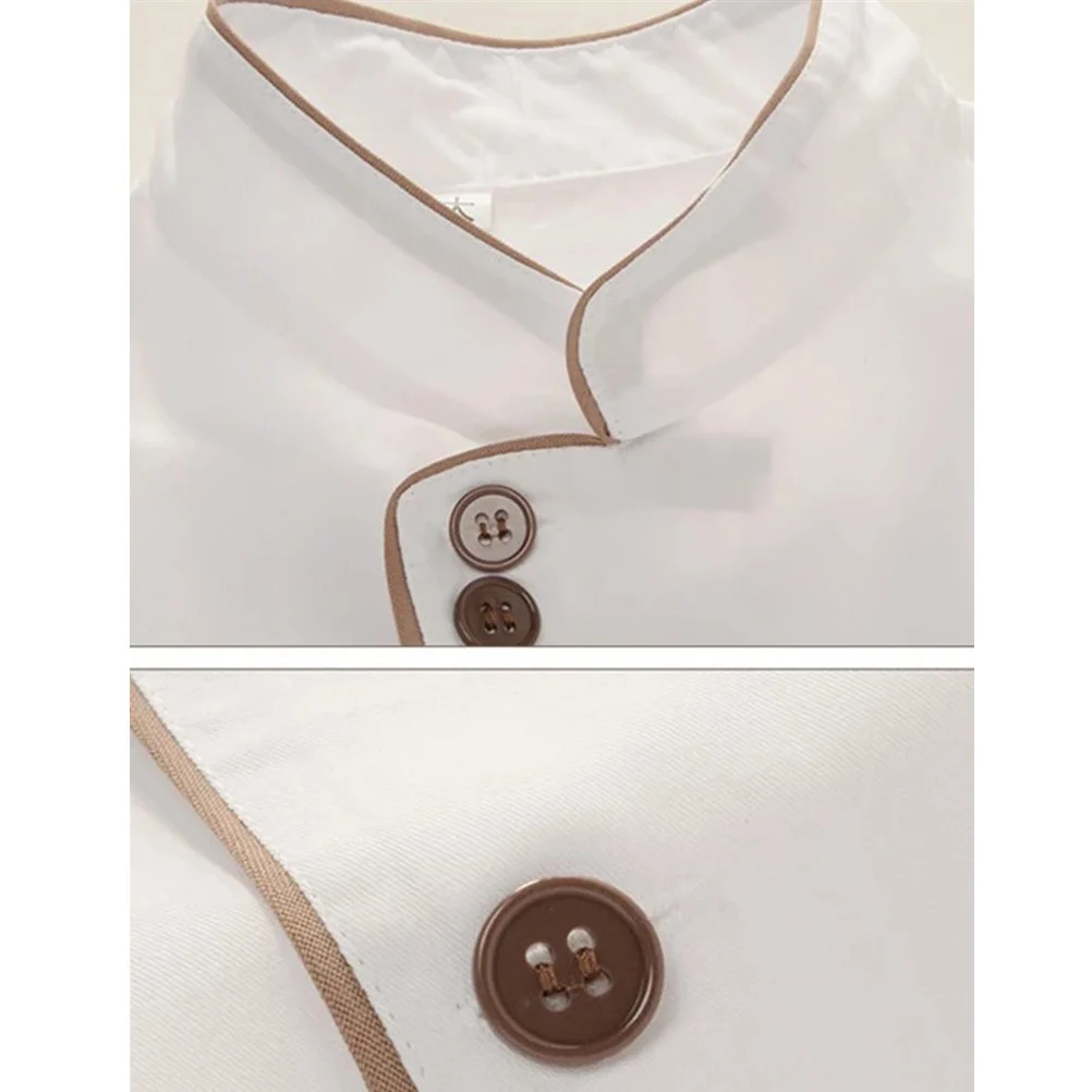 Cappotto da cuoco a maniche corte unisex casual uniforme ampia traspirante resistente all'olio facile da lavare per il personale della cucina dell'hotel del ristorante bianco