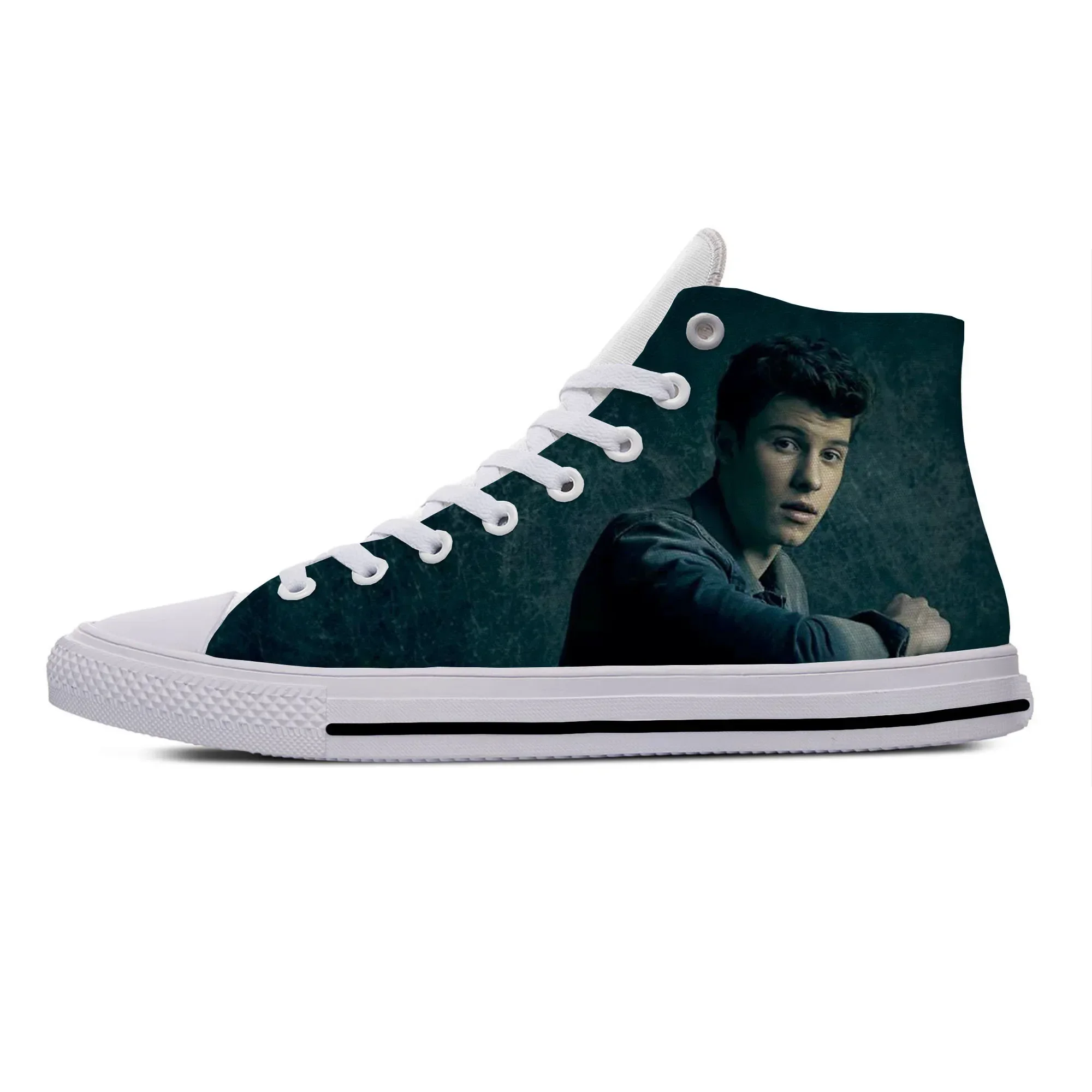 

Hot Summer Shawn Mendes Pop Singer Fashion Classic Casual Shoes High Top Lightweight Breathable Board Shoes Men Women Sneakers