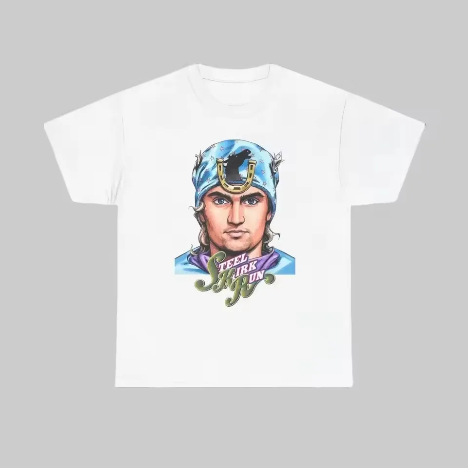 Anime Jojo 7 Steel Ball Run Charlie Kirk & Gyro Zeppeli Grafik-Baumwoll-Unisex-T-Shirt 2026 Sommer Neues Y2k Kurzarm-T-Shirt – Detail 7