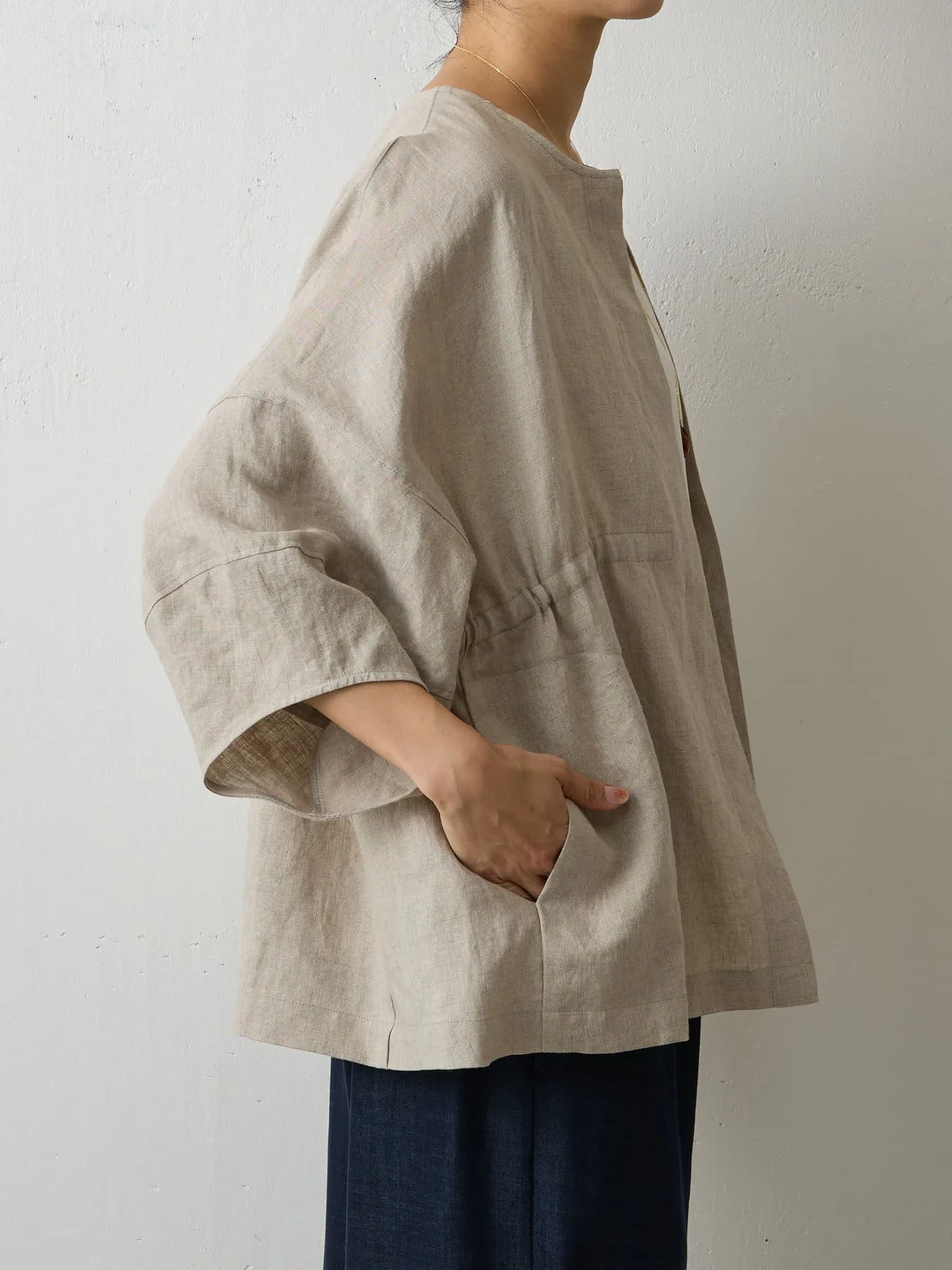 

Women's Casual Loose Cotton Linen Thin Jaet Breathable Design ort Sve round Ne Pullover Faionable Top