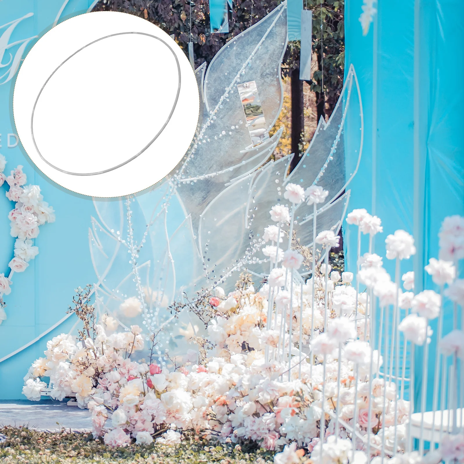 

1Set Round Balloon Arch Frame Circle Stand for Wedding Ceremony Tropical Party Decoration Balloon Ring Garland Support