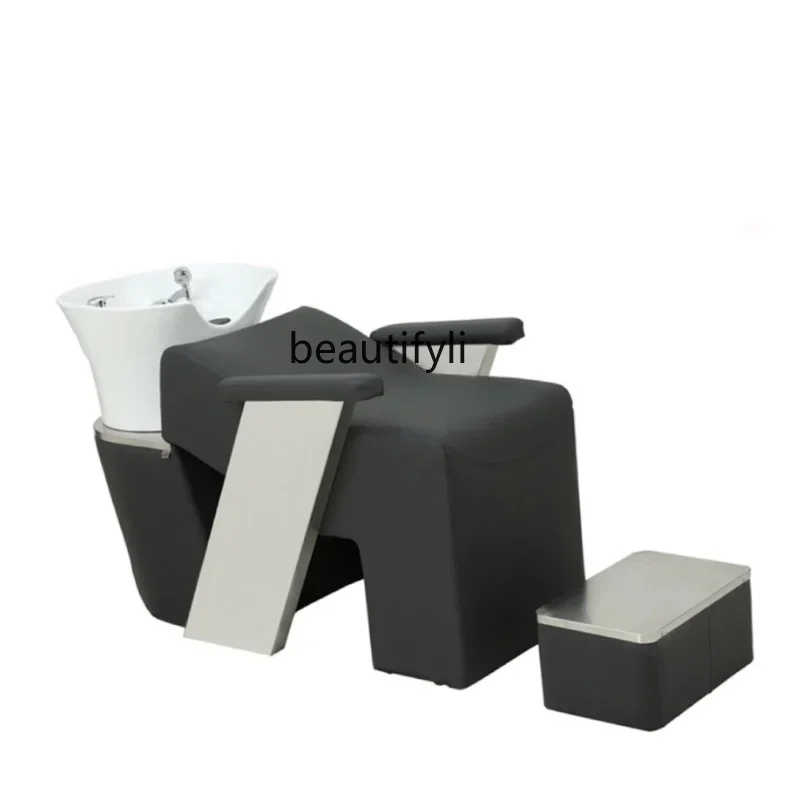 

Lettino per shampoo semi-riclinabile parrucchiere, lettino per shampoo con bacino in ceramica massaggio