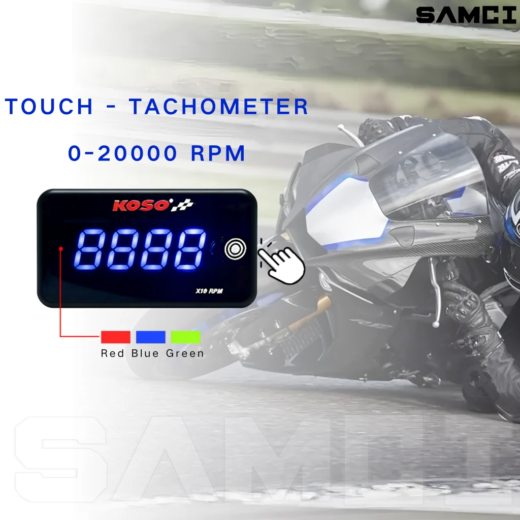 Motorcycle KOSO Tachometer Square Mini Digital RPM Meter Auto Brightness For Yamaha R3 Raptor 700 YZF R125 R1 MT 07 XJ6