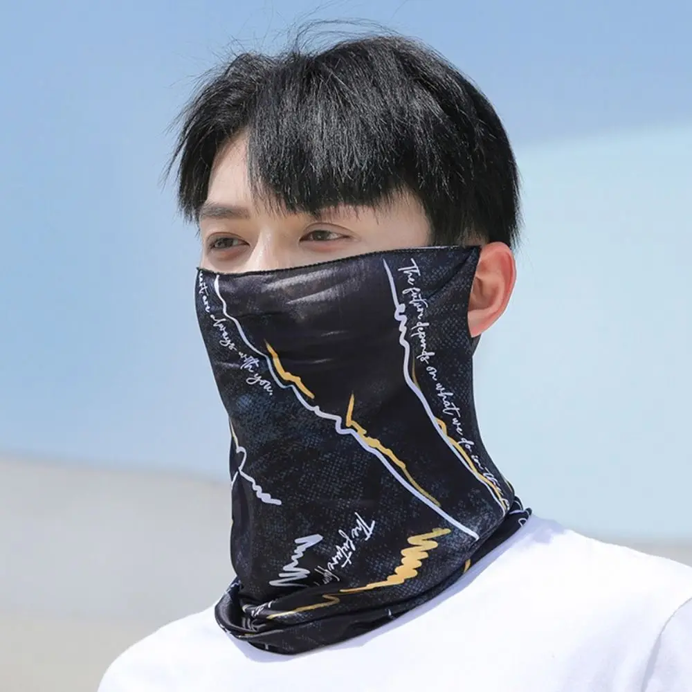

Bicycle Headwear Breathable lce Silk Bandana Elastic Hanging Ear Cycling Balaclava Cool Face Scarf Summer