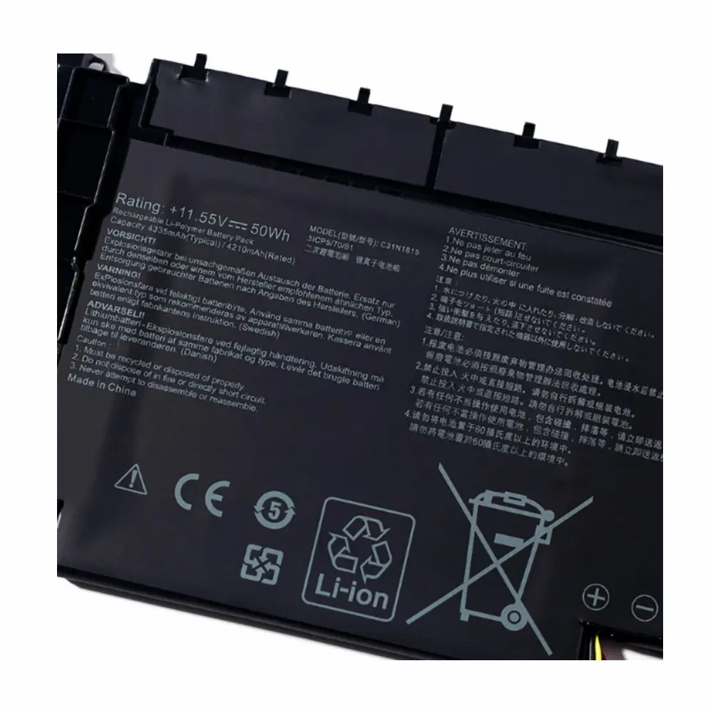 High Quality C31N1815 Laptop Battery For ASUS Zenbook 13 UX333 UX333F UX333FA UX333FN RX333F RX333FA RX333FN BX333F / FA / FN