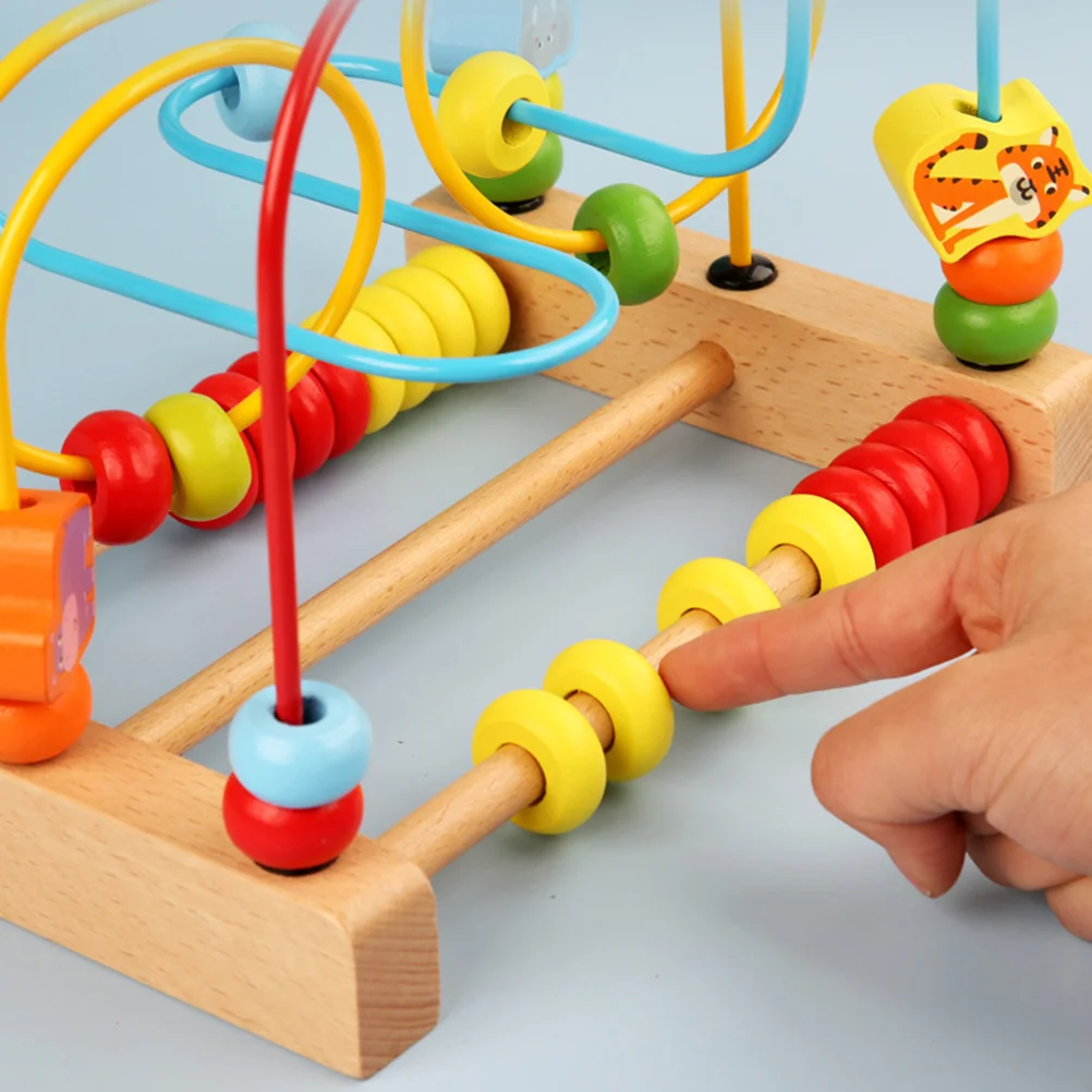 Labyrinthe rond en perles, sous-verre, jouet de comptage, jouets d'apprentissage, boulier d'activité en bois, polyvalent