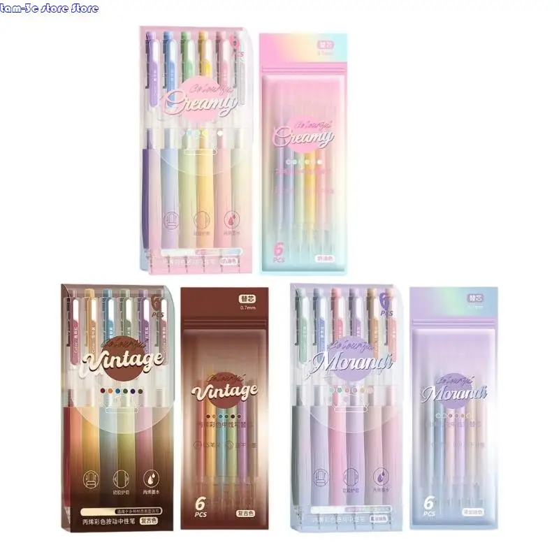 

6 Pcs Colorful Gel Pen Gel Pen Signing Pen Office School Supplies Writing Tool for Journaling Note Taking Sketching