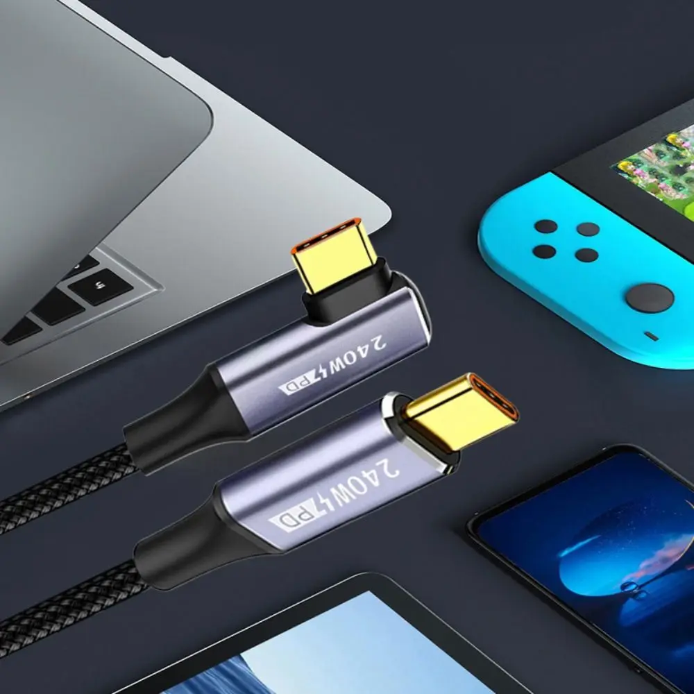 PD Single Head USB Type C Fast Charging Charging Line 90 Degree Angle USB C Cable Charging Cable Data Cord Data Wire