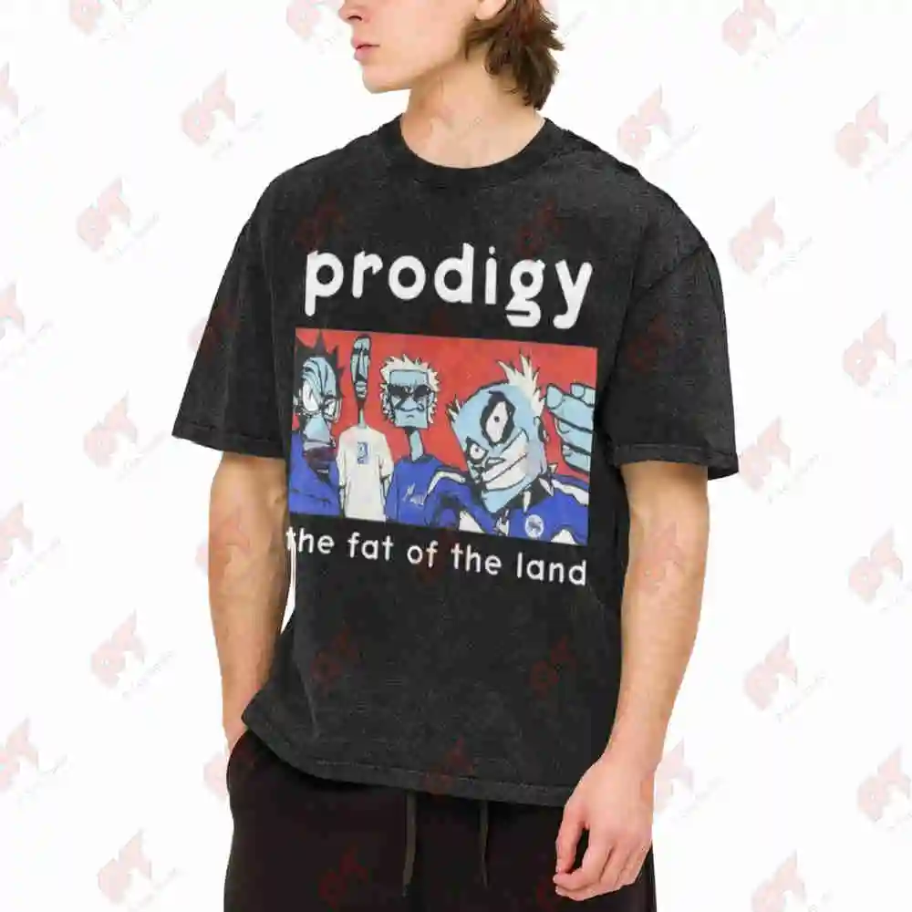Prodigy The Fat Of Land Album Vintage Washed Tee Pure Cotton T-Shirt