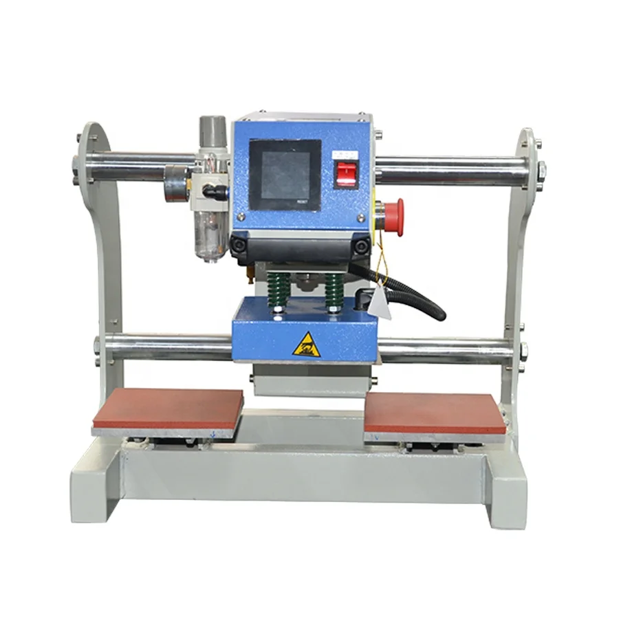 Small 15x15cm Pneumatic Heat Press Machine Double Station with Semi-Automatic Logo Transfer Factory Manufactured