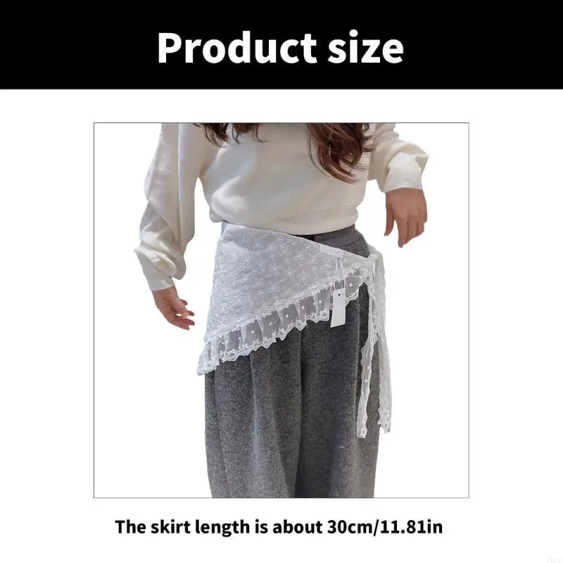 レディースフリルレースシャツエクステンダースルースルータイバックレースアンダースカート