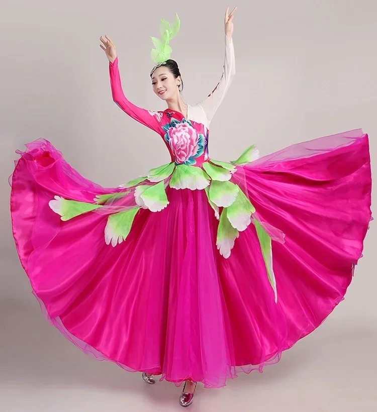 Long robe Flamenco fille Skirts yellow Flamenco Dresses For Women Girls Spanish Bullfight Belly Dance Dress Skirt