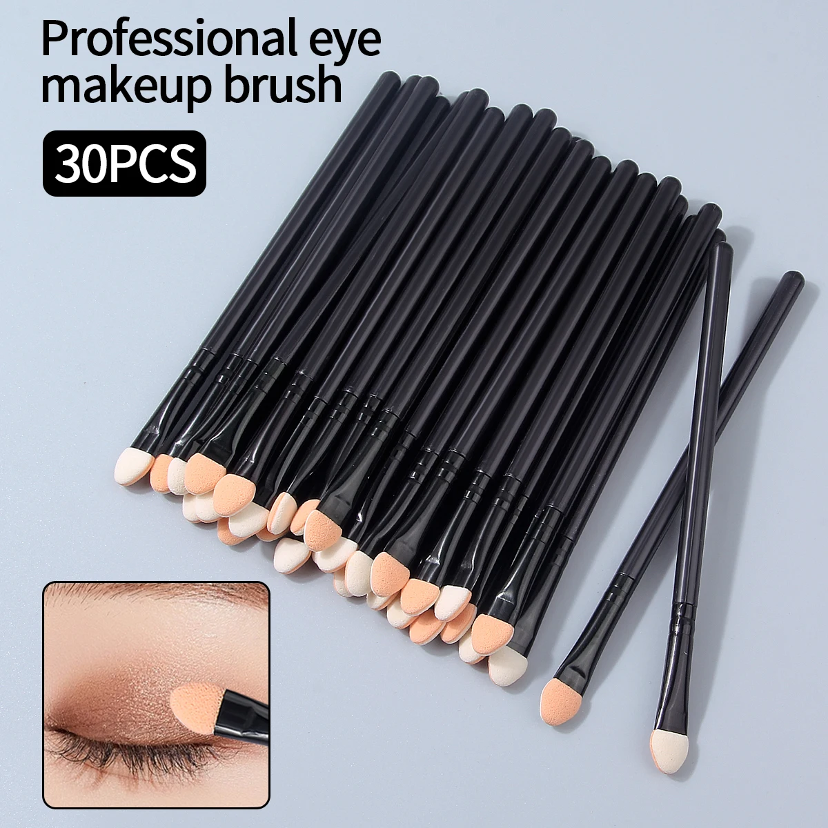 10/20/30PCS Sponge head eyeshadow brush set, double-sided dry and wet dual-purpose blending brush, makeup brush tool