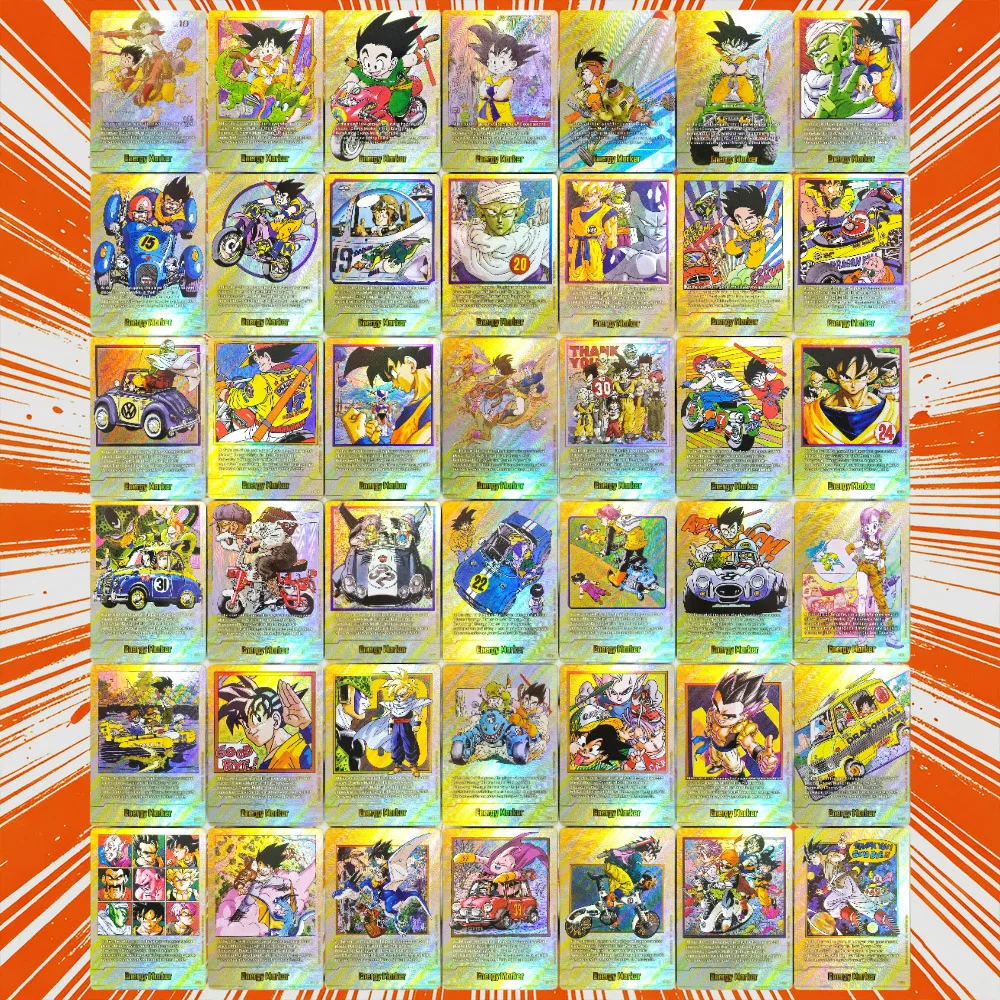 

6PCS/Set Self Made Dragon Ball Super Fusion World Energy Markers Gold Son Goku English Game Texture Flash Card Toy