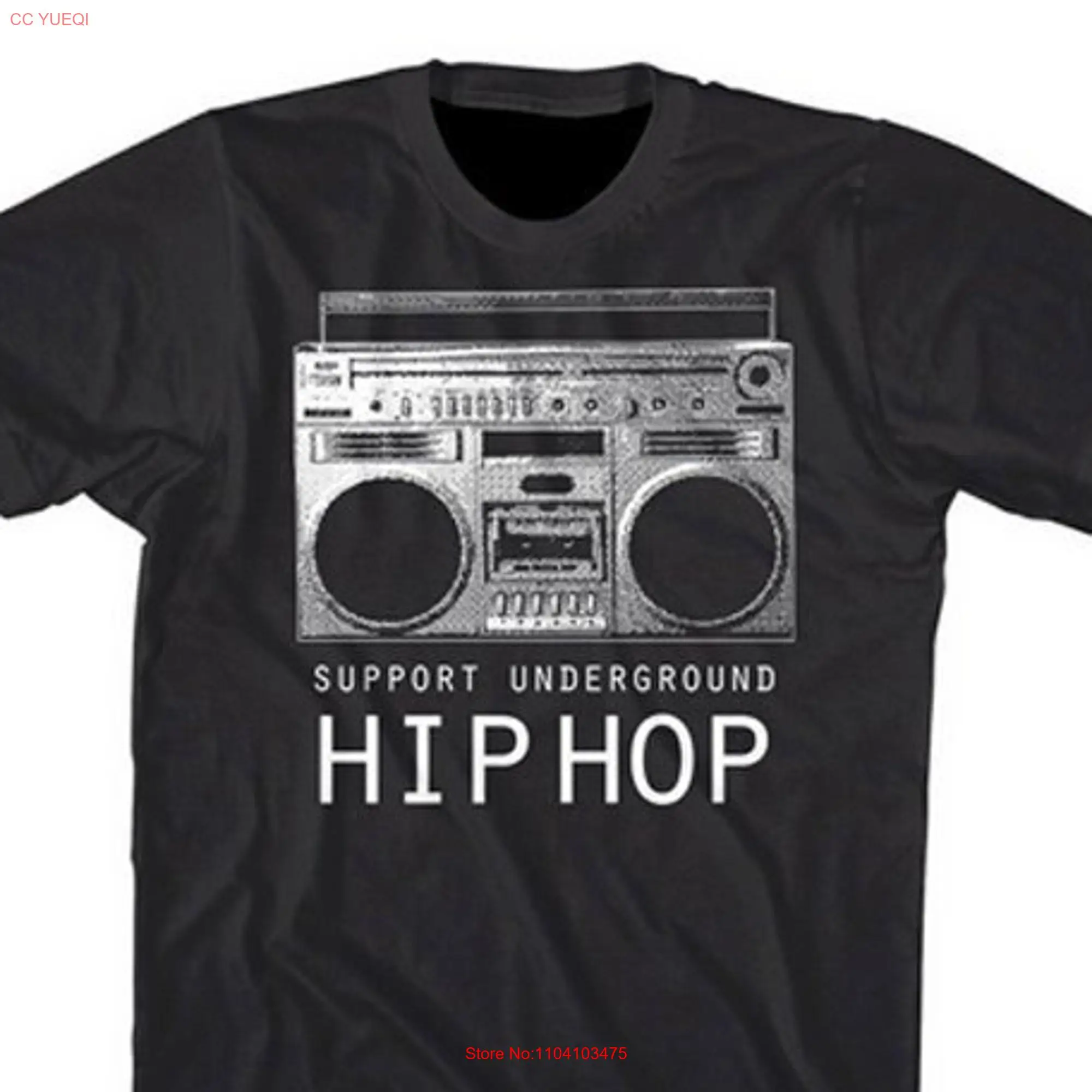 Support Underground Hip Hop Boombox shirt by Villain long or short sleeves