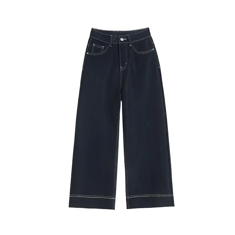 2025 新しい婦人服ヨーロッパとアメリカのルーズデニムワイドレッグパンツ痩身ハイウエストオールマッチジーンズ女性のためのジーンズ