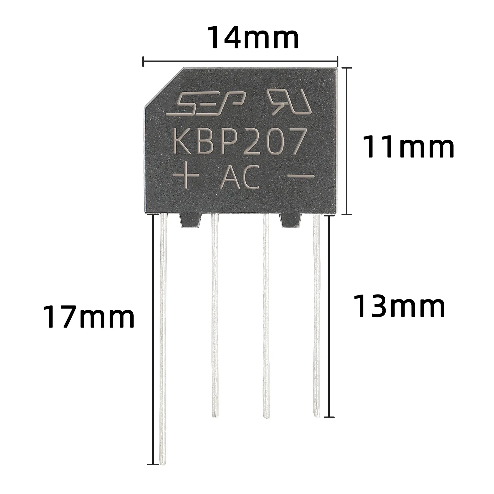10Pcs KBP Series Diode Bridge Rectifier KBP206 KBP207 KBP210 KBP307 KBP310 KBP410 Through Hole AC to DC Power Rectifier