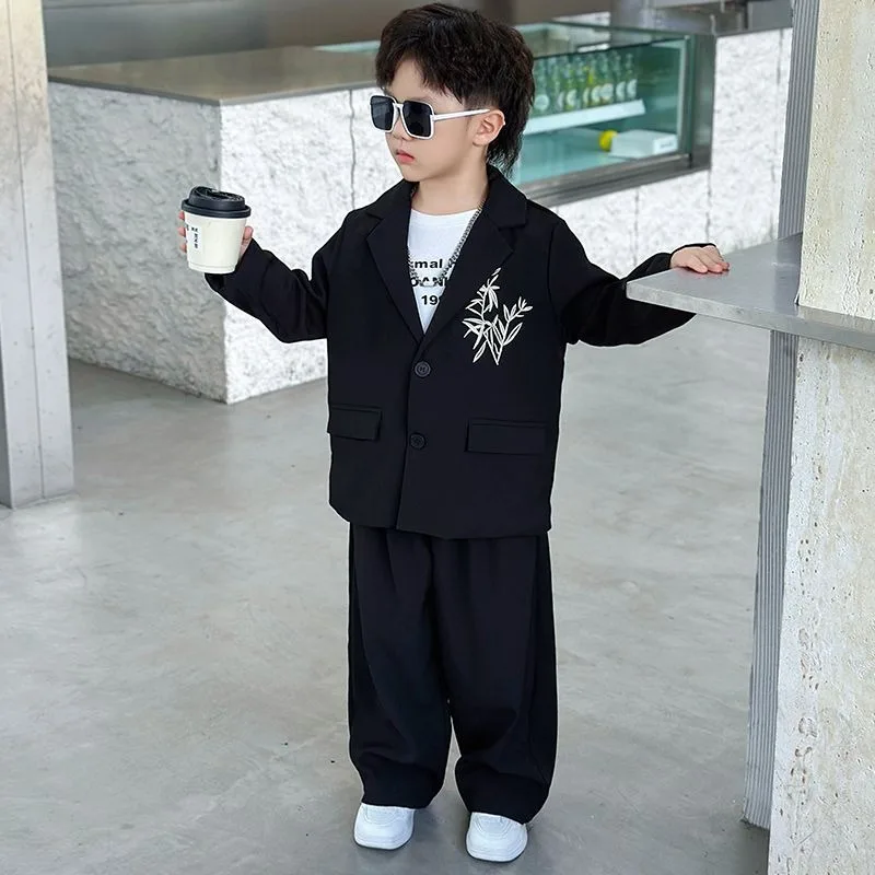 

Boys Spring Autumn 2025 New Trendy Suit Set 2 Piece Kids' Casual Formalwear Cool Stylish Children's Formal Suit for Age 3-12
