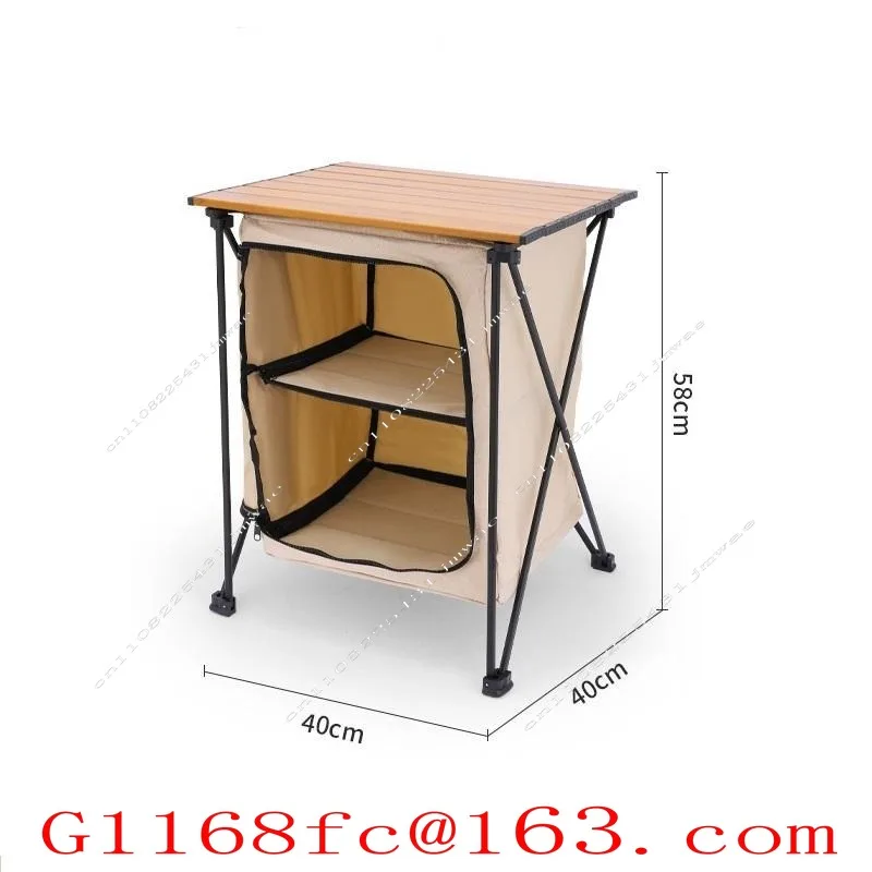 Foldable Solid Wood Outdoor Locker Dual Purpose Table Cabinet Large Capacity Portable Camping Storage Organizerpart