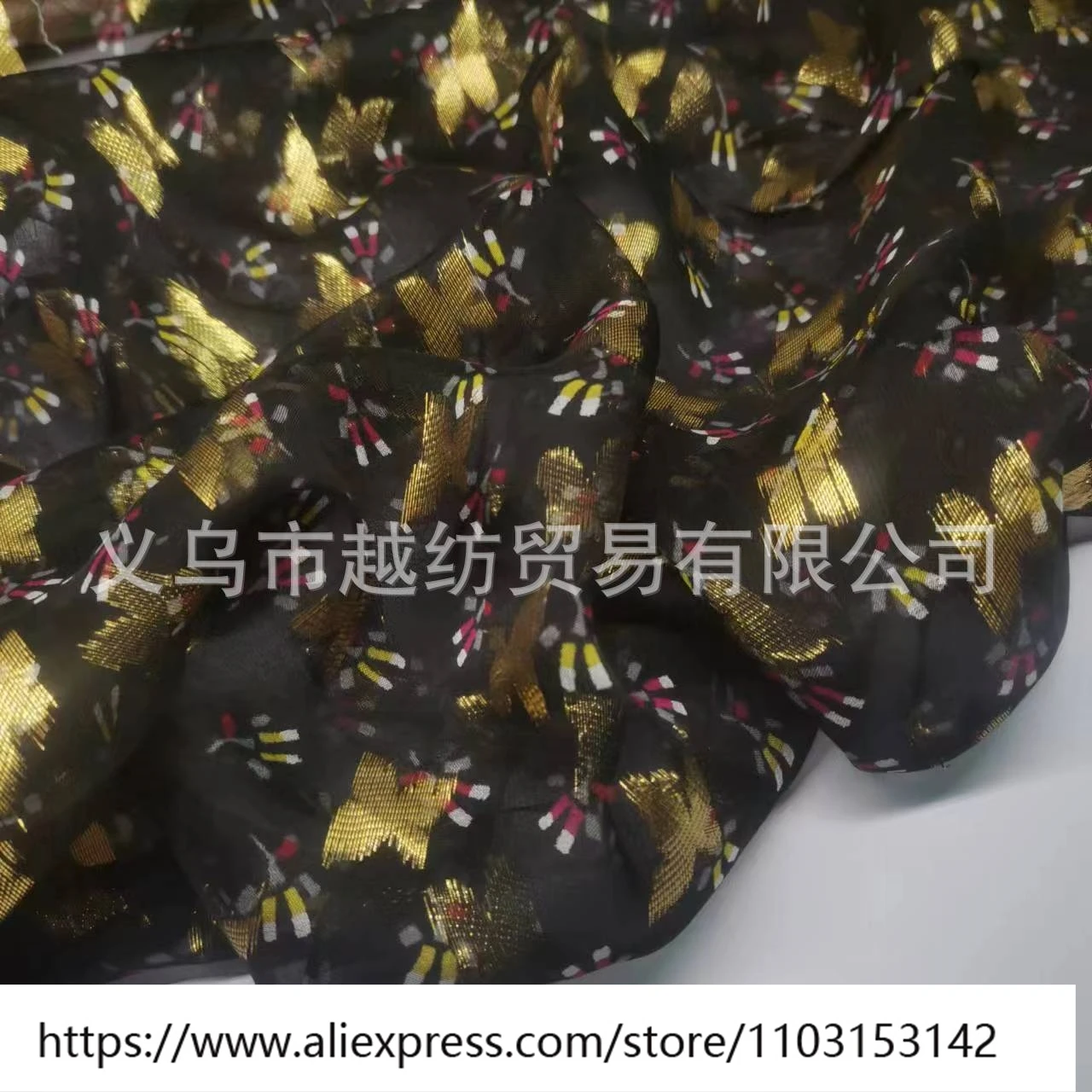 Zomer lichte en enigszins transparante zijden chiffon bedrukte geweven smalle stof 6momme jurk sjaal