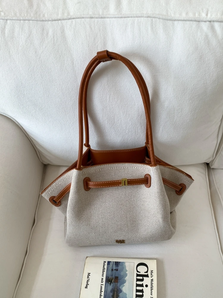 

Большая холщовая большая сумка Capaci, женская пригородная сумка на одно плечо, складная женская брендовая сумка с медведем, модный дизайн лета 2025 г.