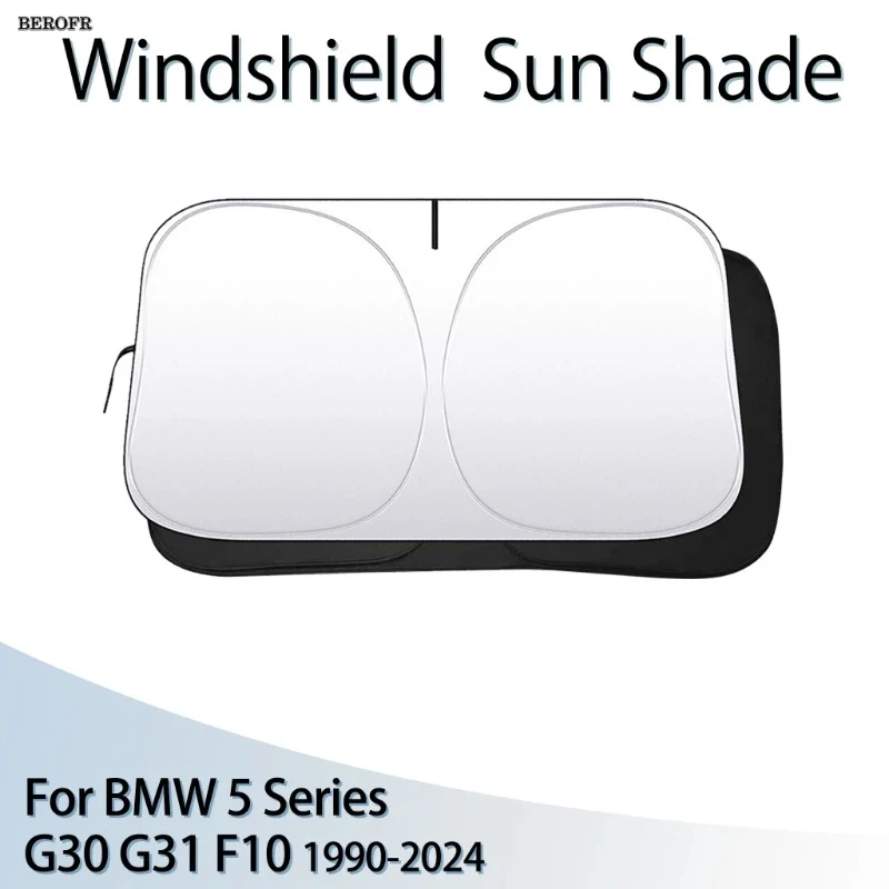 Car Windshield SunShade For BMW 5 Series G30 G31 F10 1990-2024 Window Sun Shade Visor Cover Foldable Anti-UV Auto Accessories