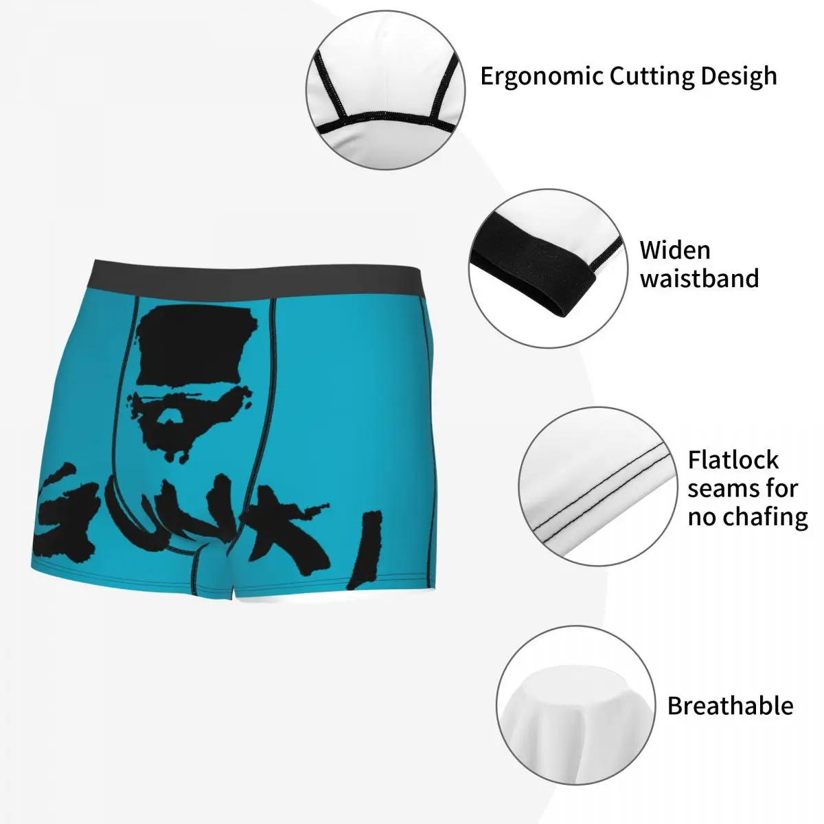 Cool Gunkis Fish Boxers Shorts Panties Male Underpants Comfortable Fishing Rod Briefs Underwear