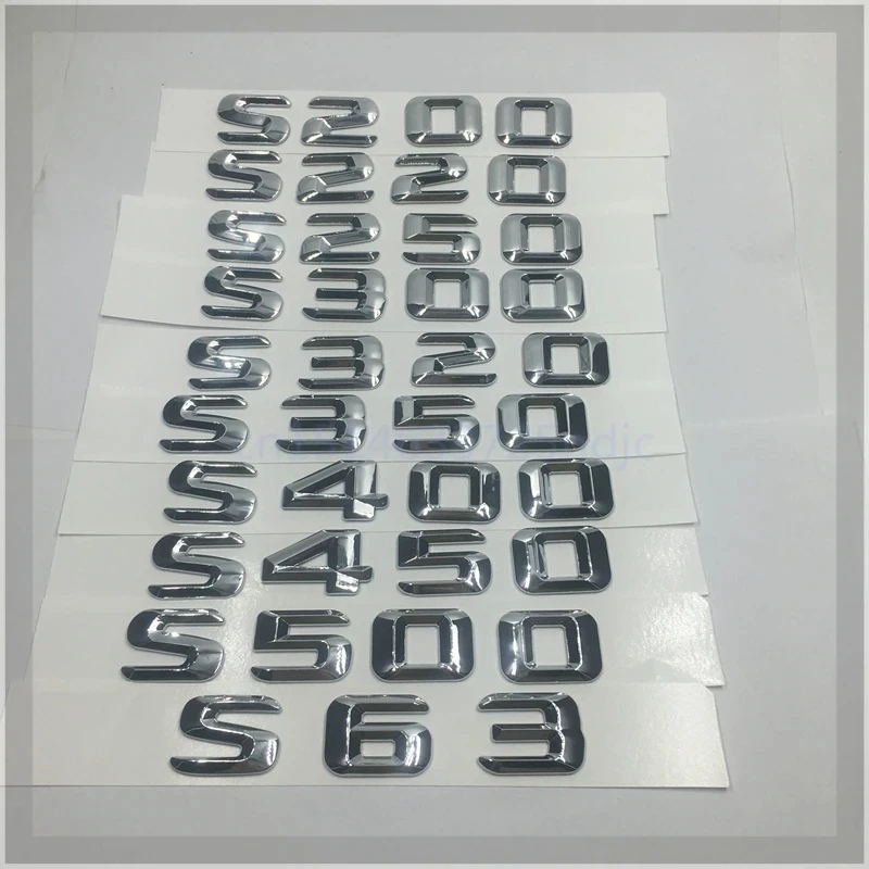 3D ABS For S Class S200 S220 S250 S300 S320 S350 S400 S420 S450 S500 S560 S63 S55 Rear Car Trunk Letters Emblem Badge Logo