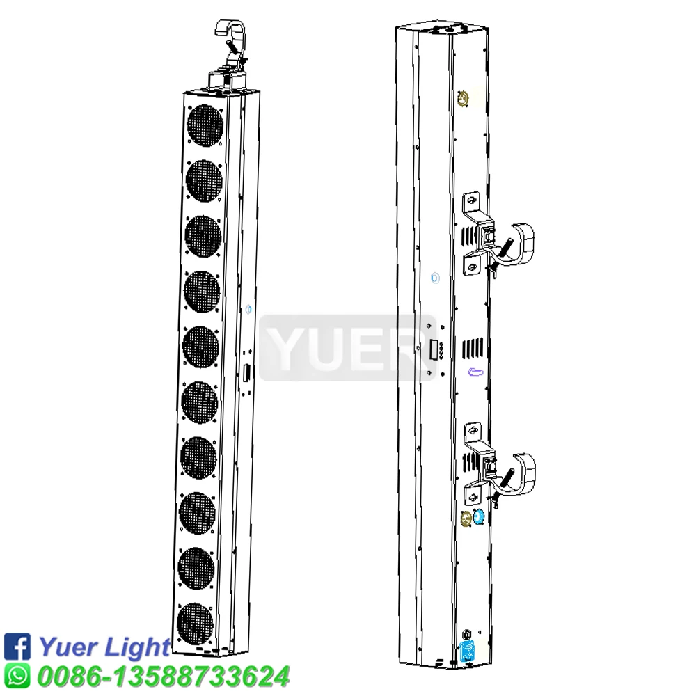 Imagem -05 - Barra de Luz Led de Alta Potência para Iluminação Profissional de Palco Cob Branco Quente Cob Âmbar Festa Bar Ktv dj Discoteca 10x12w Novo