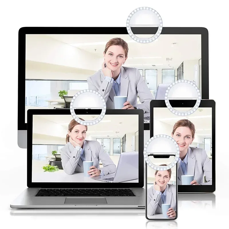 Selfie Light Clip On Light For iPhone Samsung POCO Phone Light Ring Video Photo Lamp Flashlight Back Light USB Charge
