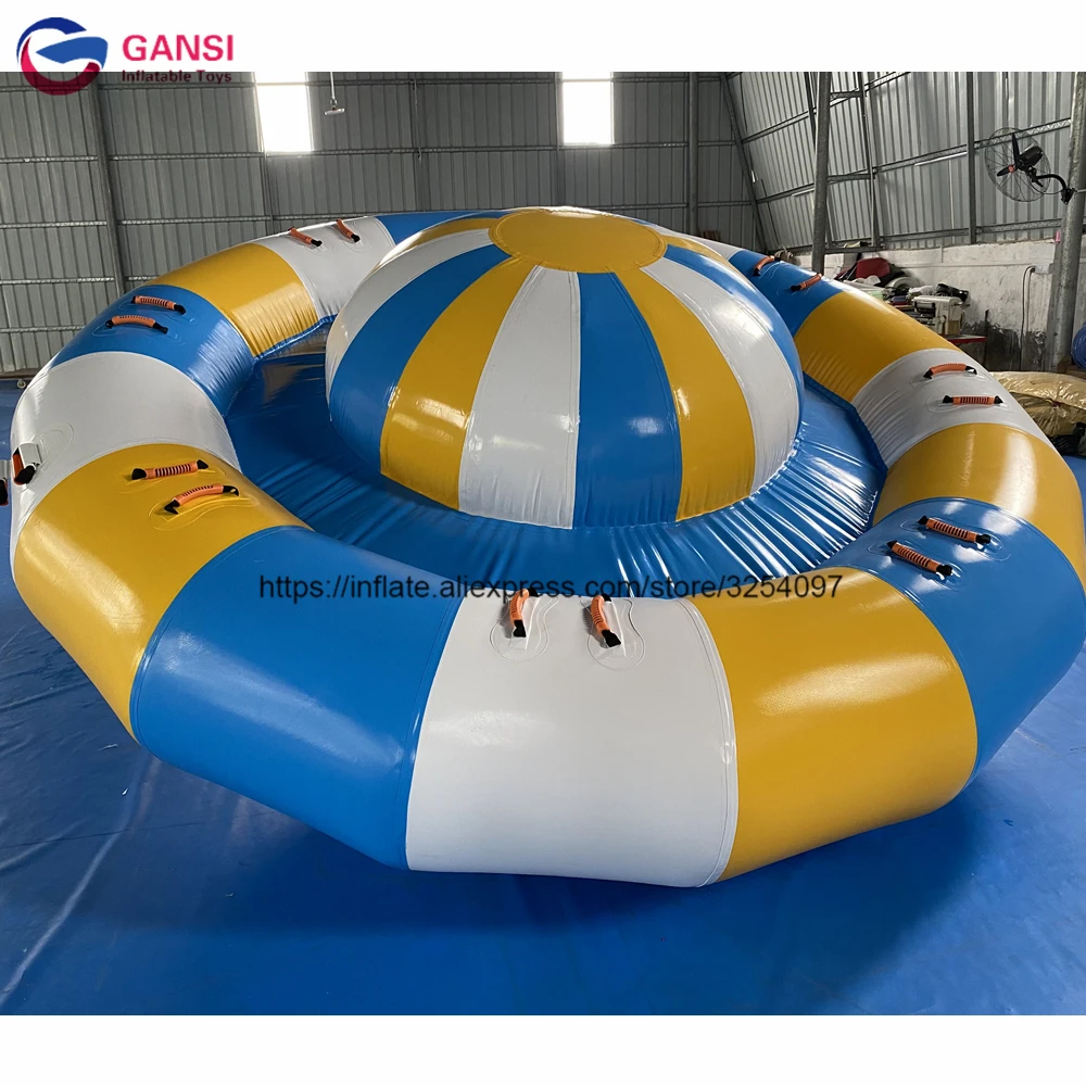 Barco basculante de agua flotante inflable de alta calidad, Saturno de agua inflable volador con rotador