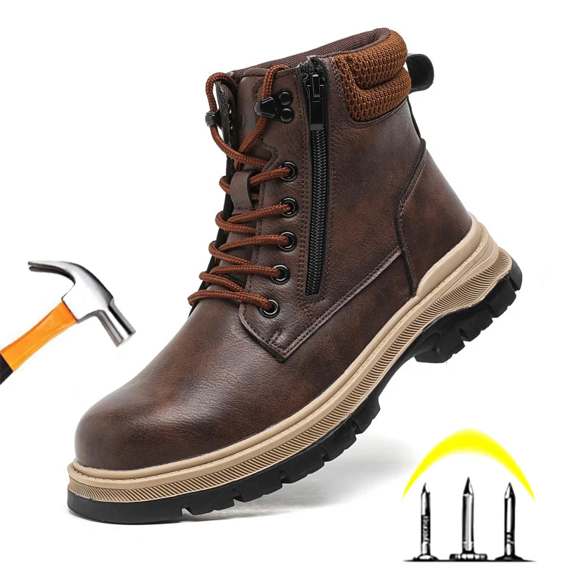 Safety Shoes Comfort Men for Work Steel Toe Free Shipping Industrial Boots Man Protection for the Feet Smash-Proof Waterproof