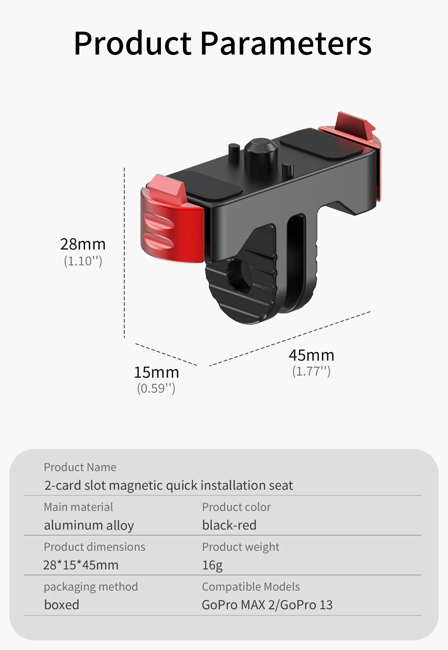 Neue Dual Lock Magnetische Quick Release Basis Action Kamera Stativ Halter 1/4 Anti Umkehr Halterung für GoPro MAX 2 für Go Pro Hero 13 – Detail 10