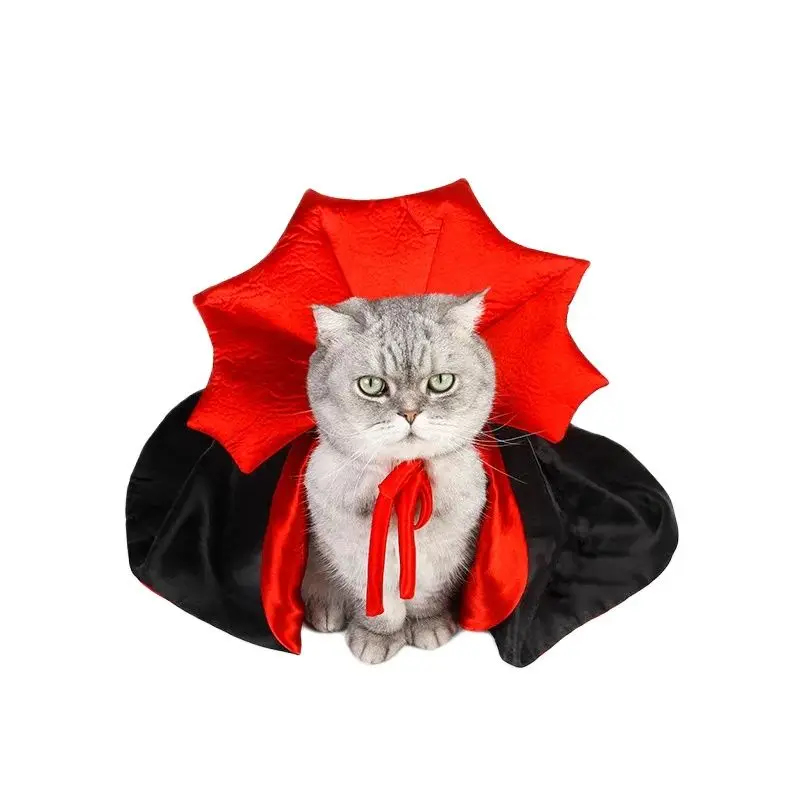 Cosplay Vampire Cloak for Small Dog, Cat, Kitten, Puppy Dress, Kawaii Pet Clothes, Halloween Costumes, Gift, Funny