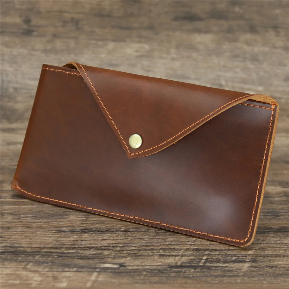 

0775 Men's Crazy Horse Leather Mobile Phone Bag Horizontal Crazy Horse Leather Real Leather Waist Bag Portable Hanging Bag