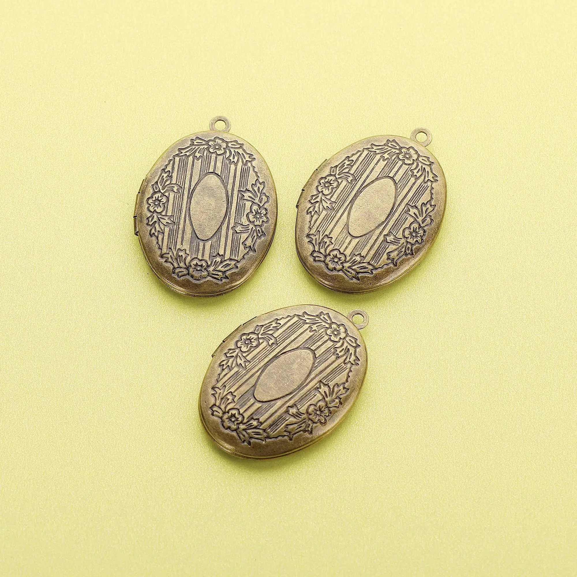 5Pcs 20x30MM Oval Photo Locket,Keepsake Antiqued Dark Bronze Brass Locket,DIY Photo Memory Pendant Charm Supplies 1121058 image 3