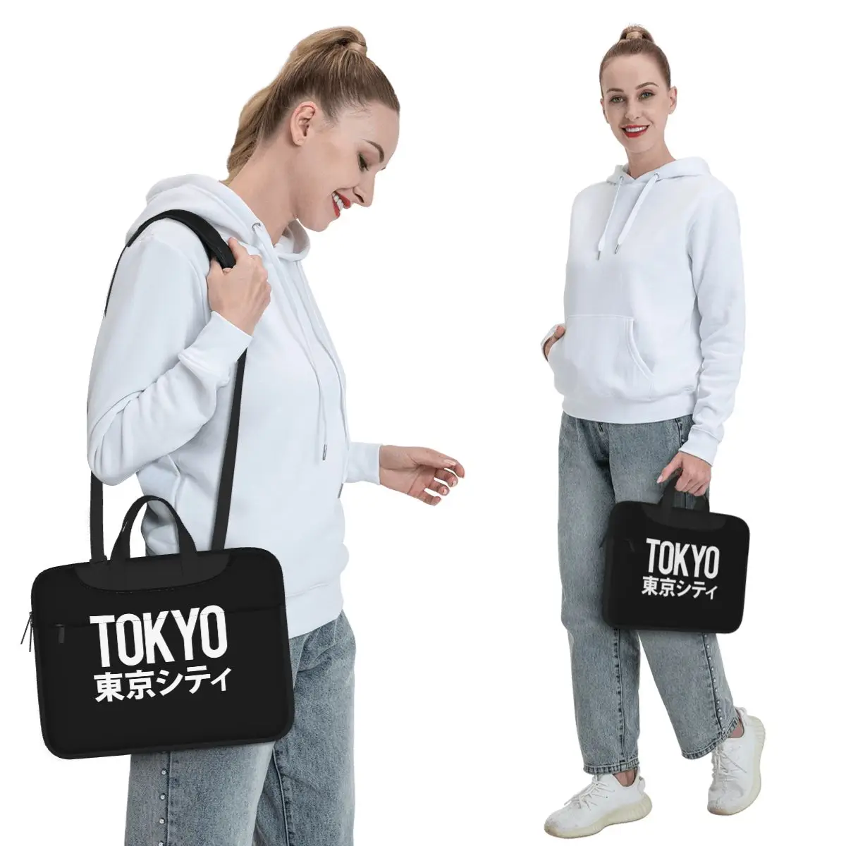 Japan Tokyo City Letter Logo Crossbody Laptop Bag Case Computer Bag Resistant Protective Notebook Pouch for Macbook Pro Lenovo