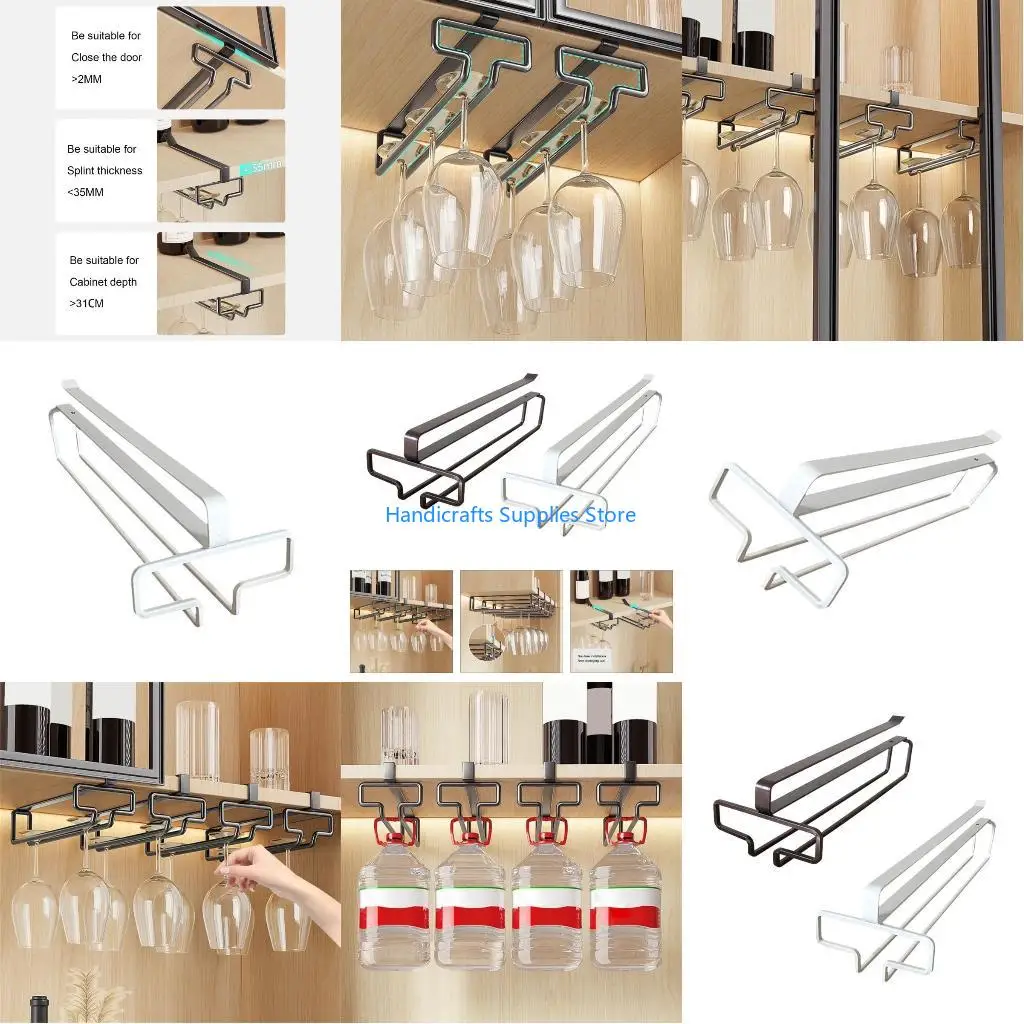 R1WA Effective Wine Glass Racks Modern Hanging Storage Holder For Cabinets