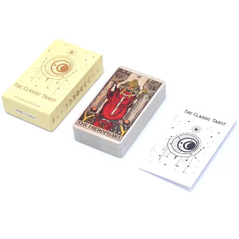 Les cartes de tarot classiques, 78 pièces, jeu de tarot Rider Waite avec guide, jeu de cartes d'oracle de divination, jeu de société vintage, version anglaise